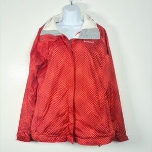 Columbia Women's Interchange 3 In 1 Winter Coat Red Shell Black Fleece Inner SzL